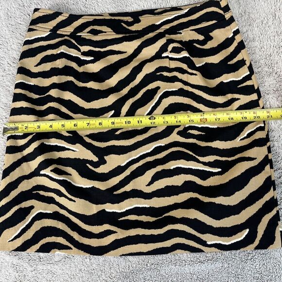 Talbots Women's Size 8 Zebra Animal Print Cotton A Line Mini NEW Skirt Mobwive - Picture 8 of 10